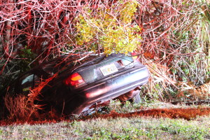Vehicle in ditch