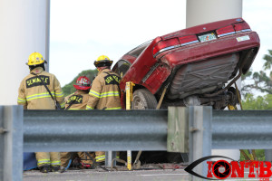 Seminole station 29 crews work to extricate the occupant from the vehicle.