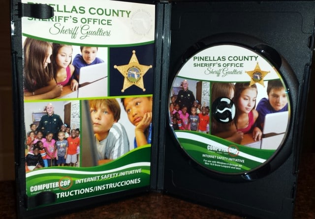 The software (COMPUTERCOP) is distributed on a CD customized for the Pinellas County Sheriff's Office